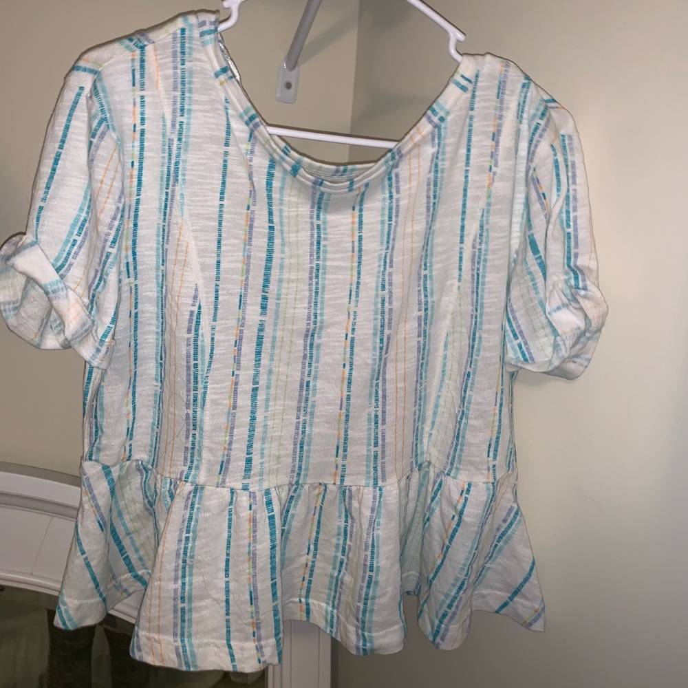 ❗️Super Cute True Craft Striped Peplum Top